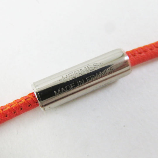 HERMES Necklace metal Orange pink Atrage Women Used Authentic