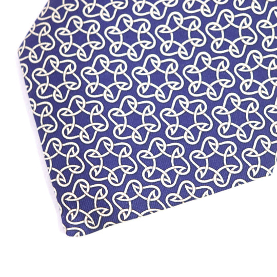 HERMES tie 005367T-02 Main: 100% silk blue Clavat mens Used Authentic