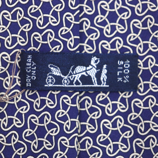 HERMES tie 005367T-02 Main: 100% silk blue Clavat mens Used Authentic