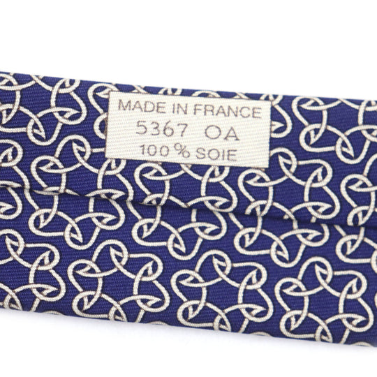 HERMES tie 005367T-02 Main: 100% silk blue Clavat mens Used Authentic