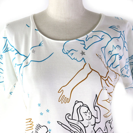 HERMES Short sleeve T-shirt Main: 100% cotton White multicolor Women 34 Used Authentic