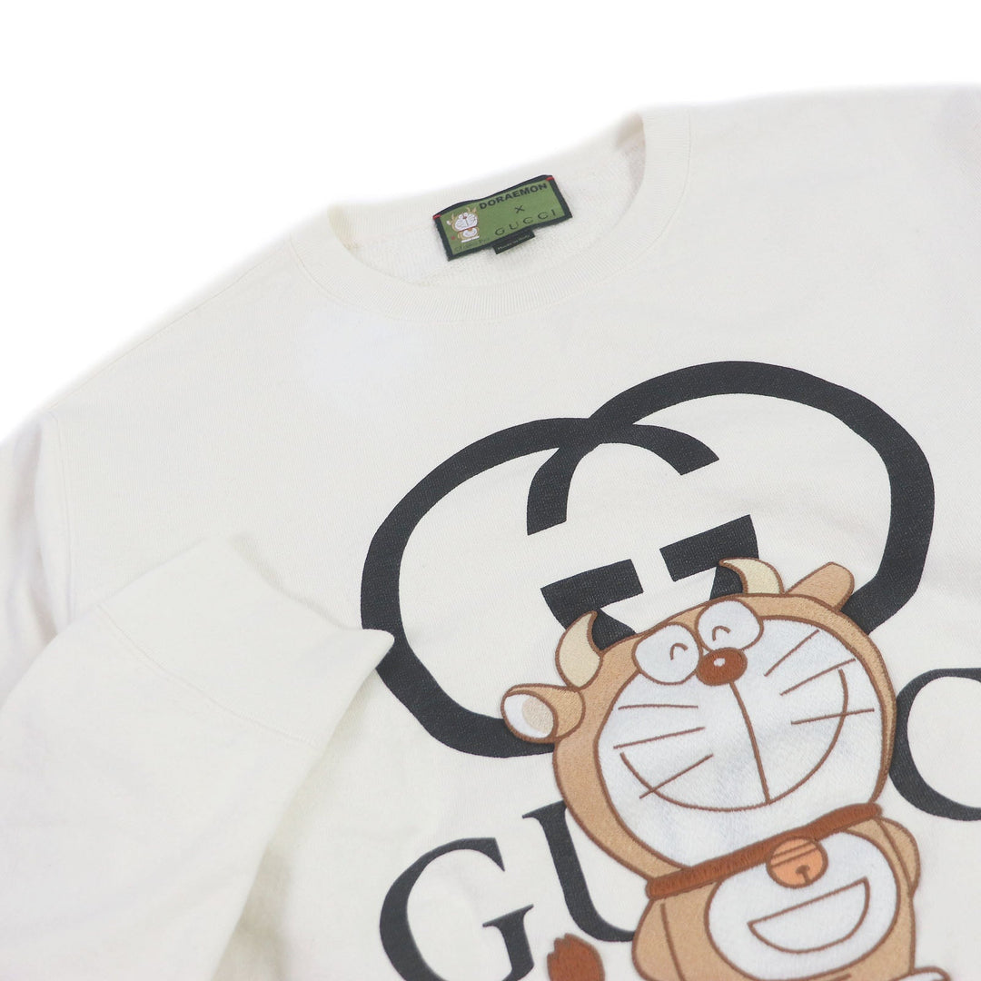 GUCCI sweat 626990 Main: 100% cotton, Applique: 100% polyester Ivory mens L Used Authentic