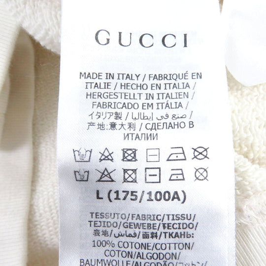 GUCCI sweat 626990 Main: 100% cotton, Applique: 100% polyester Ivory mens L Used Authentic