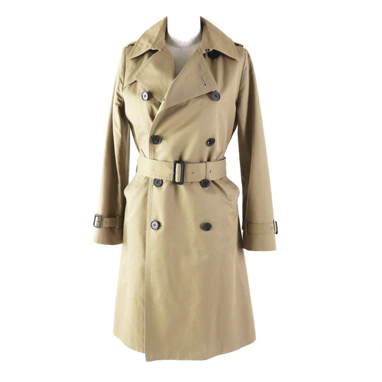HYKE trench coat 191-17005 Outer material: 65% cotton, Outer material: 35% polyester, Lining: 100% cupra, Leather part: Cowhide leather Liner: 80% wool, 20% nylon Brown beige type Women 1 Used Authentic