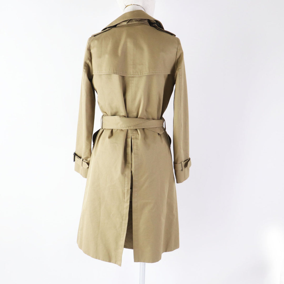 HYKE trench coat 191-17005 Outer material: 65% cotton, Outer material: 35% polyester, Lining: 100% cupra, Leather part: Cowhide leather Liner: 80% wool, 20% nylon Brown beige type Women 1 Used Authentic