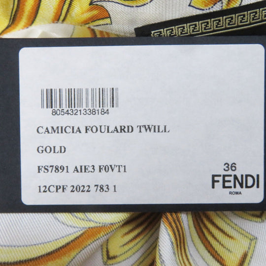 FENDI Long sleeve shirt FS7891 Main: 100% silk light beige Women 36 Used Authentic
