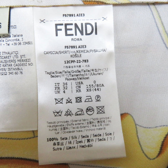 FENDI Long sleeve shirt FS7891 Main: 100% silk light beige Women 36 Used Authentic