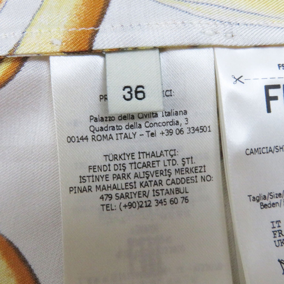 FENDI Long sleeve shirt FS7891 Main: 100% silk light beige Women 36 Used Authentic