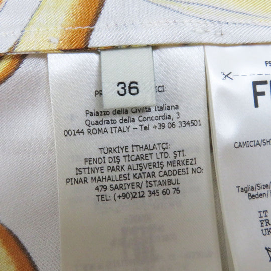 FENDI Long sleeve shirt FS7891 Main: 100% silk light beige Women 36 Used Authentic