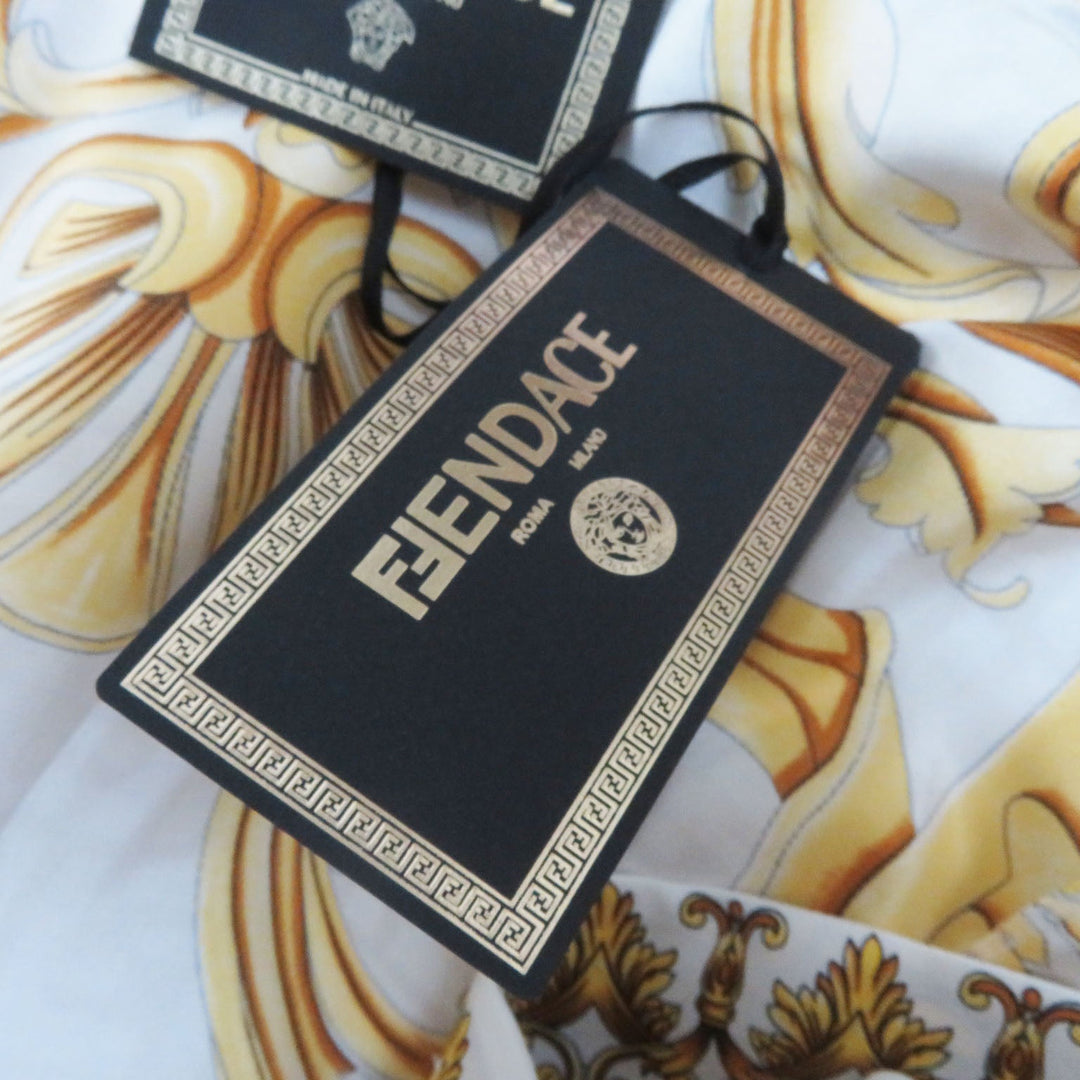 FENDI Long sleeve shirt FS7891 Main: 100% silk light beige Women 36 Used Authentic