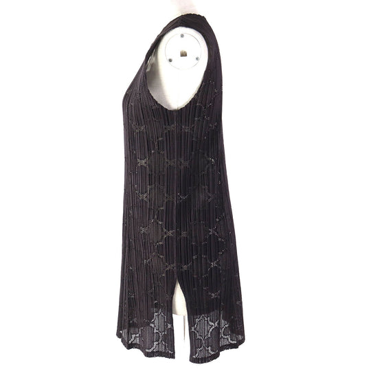 PLEATS PLEASE Tunic PP81-JT623 Main: 100% polyester Dark brown Women 3 Used Authentic