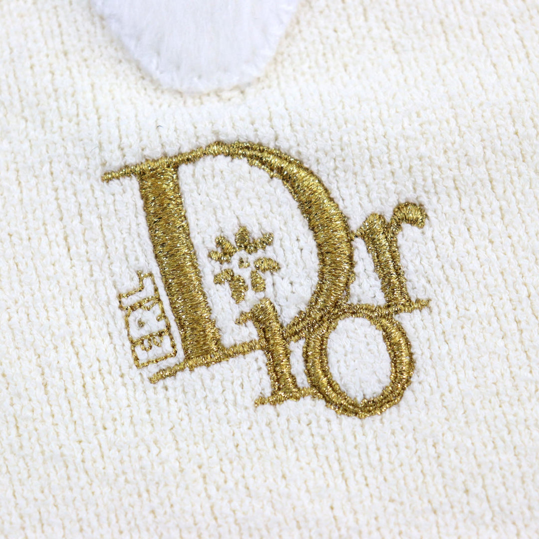 Dior HOMME knit 313M657AT498 Outer: 68% cotton, Outer: 32% nylon, Embroidered part: 70% nylon, 30% polyester, Trim: 50% wool, 50% acrylic Ivory mens S Used Authentic