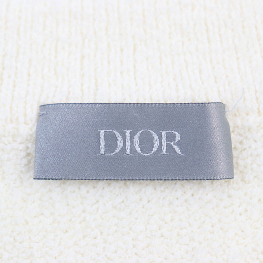 Dior HOMME knit 313M657AT498 Outer: 68% cotton, Outer: 32% nylon, Embroidered part: 70% nylon, 30% polyester, Trim: 50% wool, 50% acrylic Ivory mens S Used Authentic