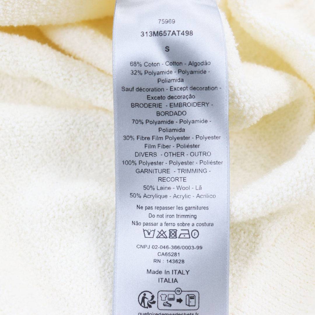 Dior HOMME knit 313M657AT498 Outer: 68% cotton, Outer: 32% nylon, Embroidered part: 70% nylon, 30% polyester, Trim: 50% wool, 50% acrylic Ivory mens S Used Authentic