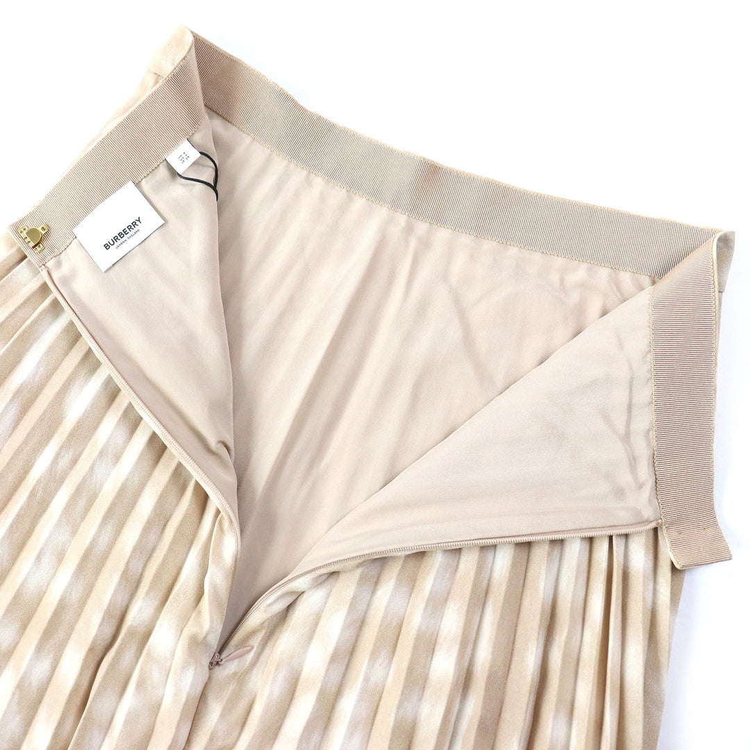 BURBERRY Pleated skirt 8024292 Main: 100% polyester, Lining: 100% silk Beige type Women 36 Used Authentic