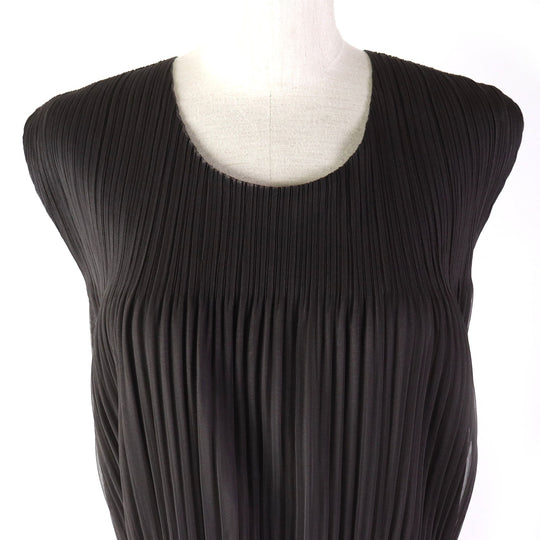 PLEATS PLEASE one piece PP31-JT713 Main: 100% polyester Dark brown Women 3 Used Authentic