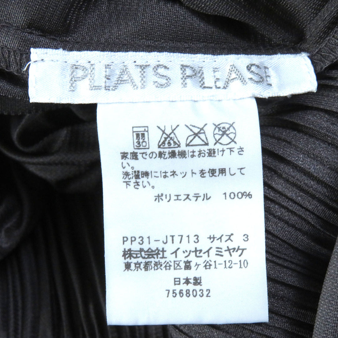 PLEATS PLEASE one piece PP31-JT713 Main: 100% polyester Dark brown Women 3 Used Authentic