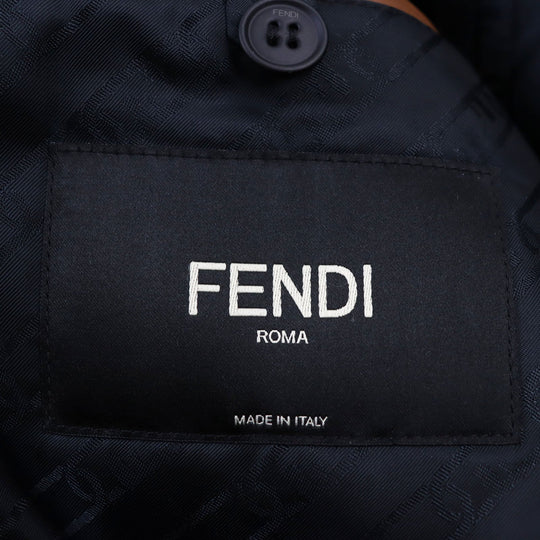 FENDI Blouson FW1163 Outer: 57% wool, Outer: 43% alpaca, Part: leather, Part: 100% wool, Lining: 100% cupra, Filling: 100% polyester Beige brown mens 46 Used Authentic