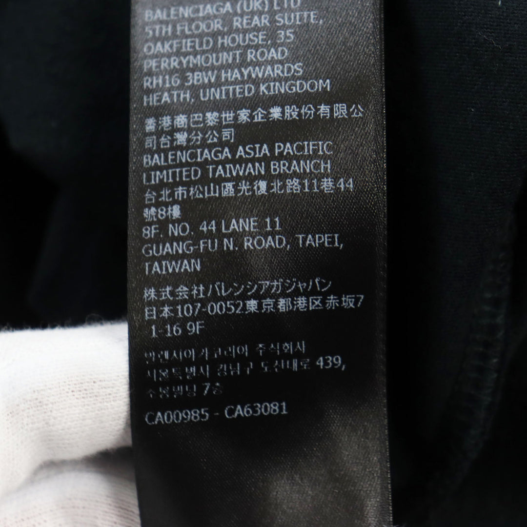 BALENCIAGA Short sleeve T-shirt 641655 Main: 100% cotton, Part: 97% cotton, Part: 3% polyurethane, Part: 100% polyester black mens XXS Used Authentic