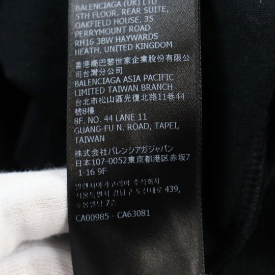 BALENCIAGA Short sleeve T-shirt 641655 Main: 100% cotton, Part: 97% cotton, Part: 3% polyurethane, Part: 100% polyester black mens XXS Used Authentic