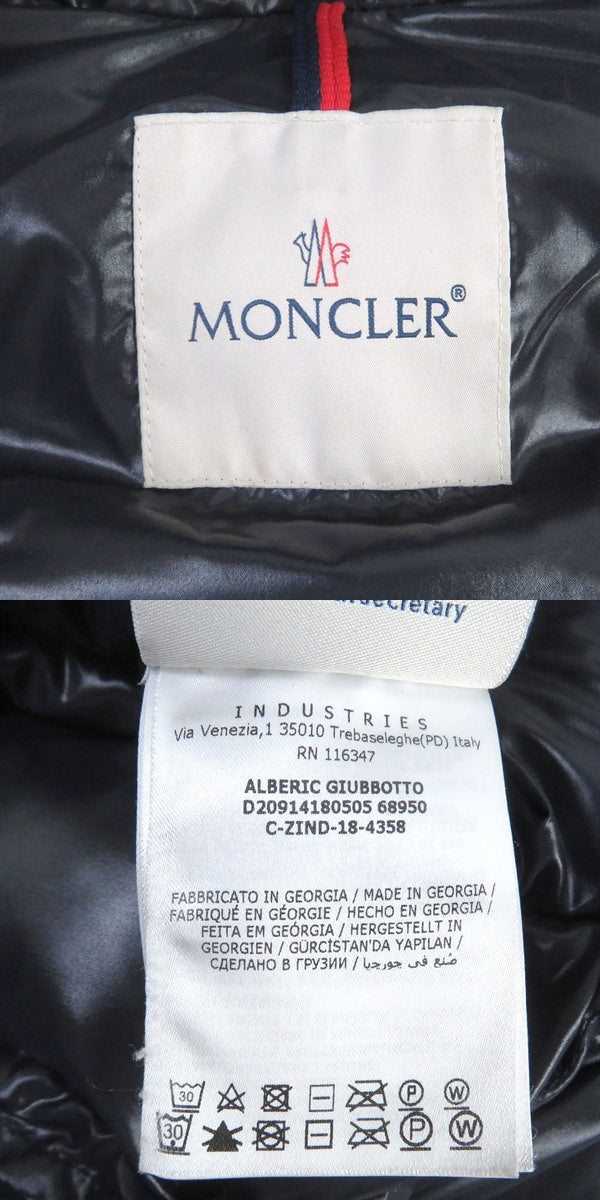 MONCLER Down jacket Main: 100% nylon, Part: 100% polyester, Filling: 90% down, Filling: 10% feather Navy ALBERIC mens zero size Used Authentic