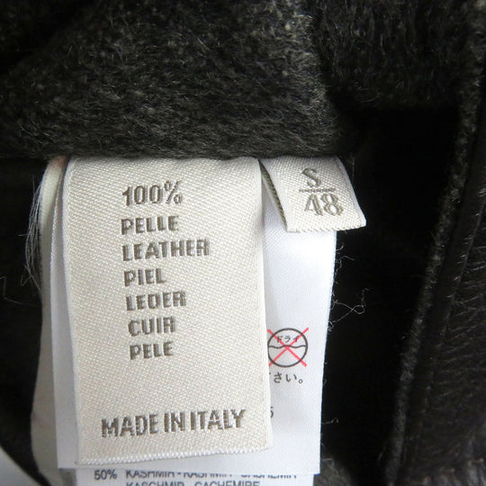 Ermenegildo Zegna leather jacket Outer: 100% leather, Lining: 50% cashmere, Lining: 50% wool Dark brown mens 48 Used Authentic