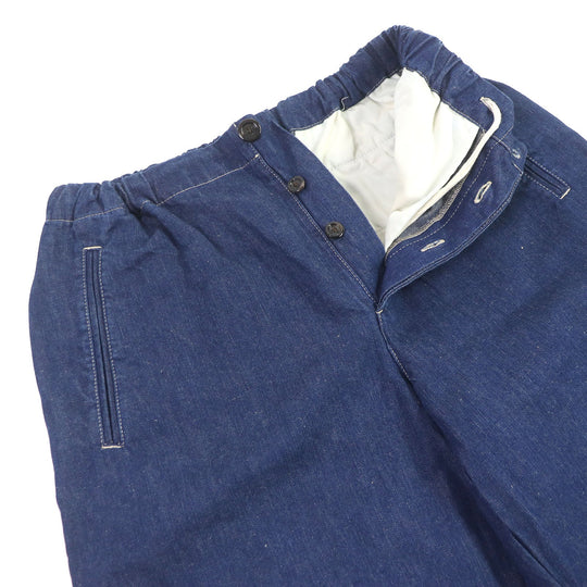 GUCCI Pants 626424 Main: 62% cotton, Main: 38% linen, Part: Cowhide Indigo blue mens 46 Used Authentic