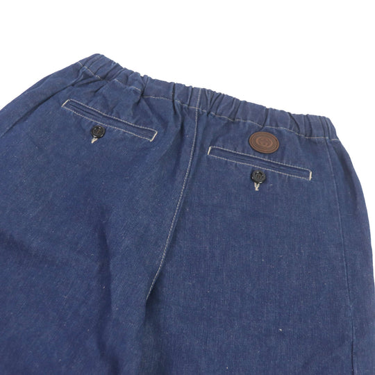 GUCCI Pants 626424 Main: 62% cotton, Main: 38% linen, Part: Cowhide Indigo blue mens 46 Used Authentic