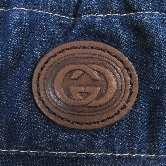 GUCCI Pants 626424 Main: 62% cotton, Main: 38% linen, Part: Cowhide Indigo blue mens 46 Used Authentic