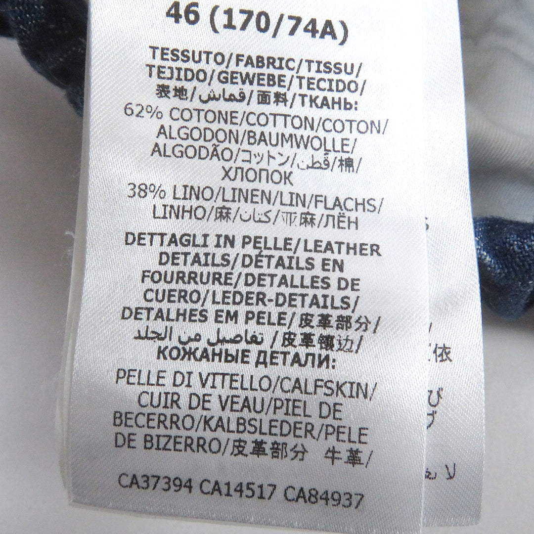 GUCCI Pants 626424 Main: 62% cotton, Main: 38% linen, Part: Cowhide Indigo blue mens 46 Used Authentic