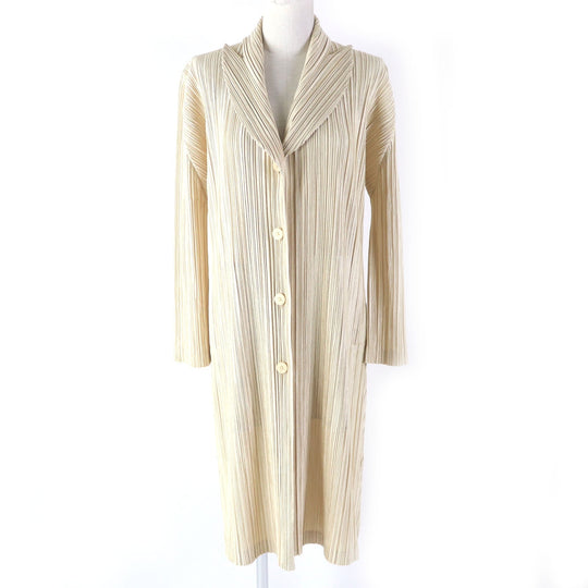 PLEATS PLEASE cardigan PP13-JA201 Main: 100% polyester beige Women 3 Used Authentic