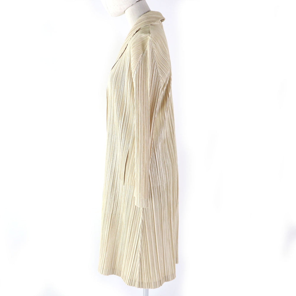 PLEATS PLEASE cardigan PP13-JA201 Main: 100% polyester beige Women 3 Used Authentic