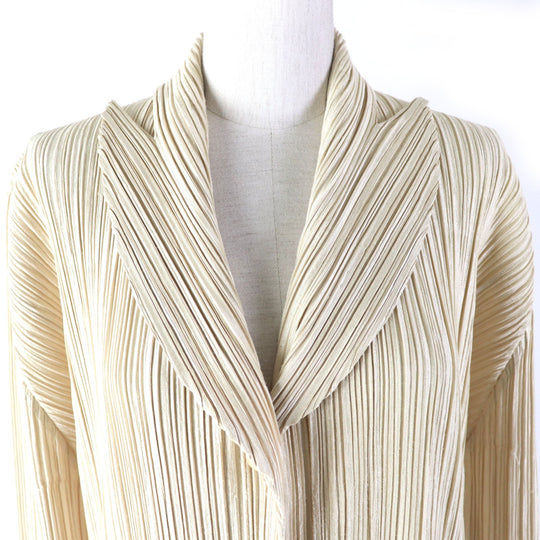 PLEATS PLEASE cardigan PP13-JA201 Main: 100% polyester beige Women 3 Used Authentic