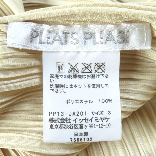 PLEATS PLEASE cardigan PP13-JA201 Main: 100% polyester beige Women 3 Used Authentic