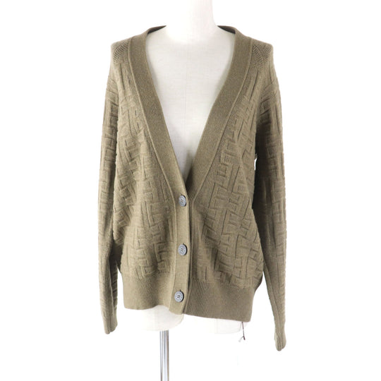 HERMES cardigan 2H2705DA Main: 100% wool Brown Voyage Women 36 Used Authentic