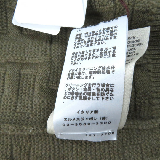 HERMES cardigan 2H2705DA Main: 100% wool Brown Voyage Women 36 Used Authentic