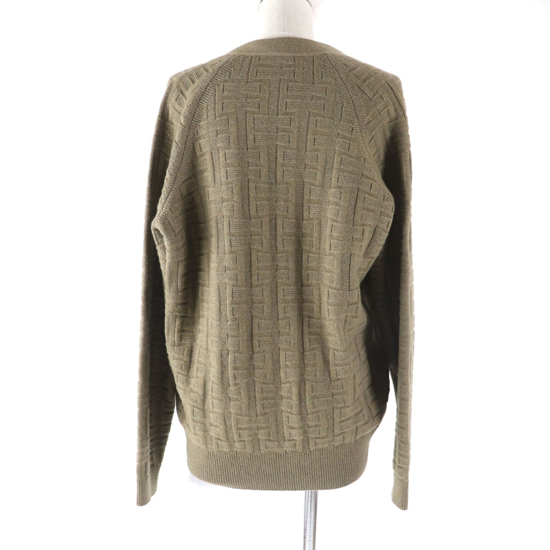 HERMES cardigan 2H2705DA Main: 100% wool Brown Voyage Women 36 Used Authentic