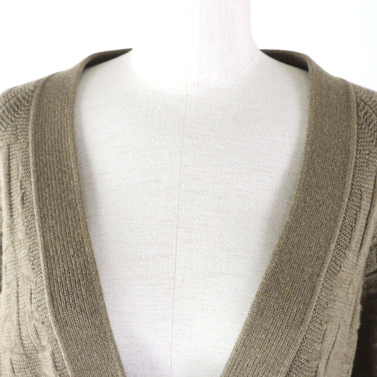 HERMES cardigan 2H2705DA Main: 100% wool Brown Voyage Women 36 Used Authentic