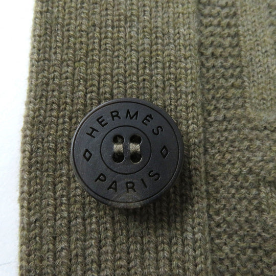 HERMES cardigan 2H2705DA Main: 100% wool Brown Voyage Women 36 Used Authentic