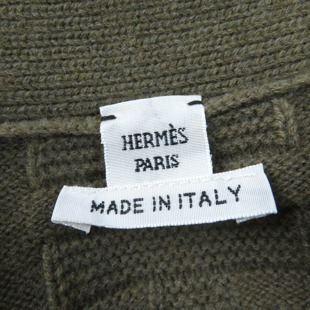 HERMES cardigan 2H2705DA Main: 100% wool Brown Voyage Women 36 Used Authentic