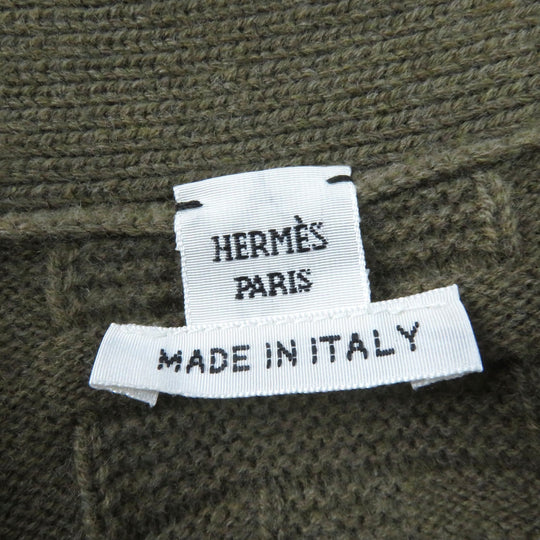 HERMES cardigan 2H2705DA Main: 100% wool Brown Voyage Women 36 Used Authentic
