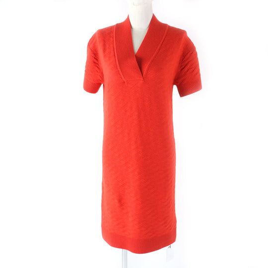 HERMES one piece 2E2501DE Main: 100% wool, part: 95% wool, part: 5% nylon Orange Women S Used Authentic