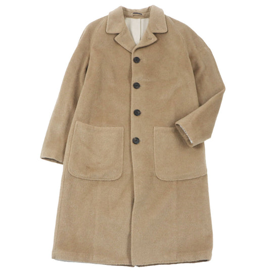 LARDINI Stainless collar coat Outer: 48% wool, Outer: 22% alpaca, Outer: 15% mohair, Outer: 15% nylon, Lining: 100% polyester beige mens 46 Used Authentic