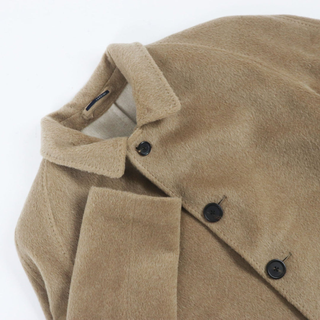 LARDINI Stainless collar coat Outer: 48% wool, Outer: 22% alpaca, Outer: 15% mohair, Outer: 15% nylon, Lining: 100% polyester beige mens 46 Used Authentic