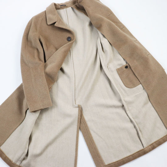 LARDINI Stainless collar coat Outer: 48% wool, Outer: 22% alpaca, Outer: 15% mohair, Outer: 15% nylon, Lining: 100% polyester beige mens 46 Used Authentic