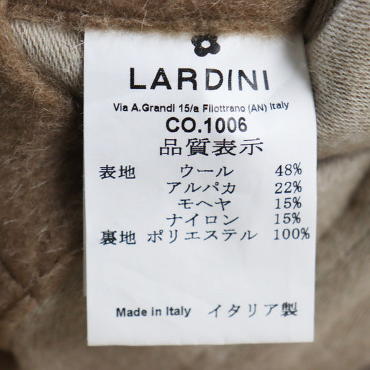 LARDINI Stainless collar coat Outer: 48% wool, Outer: 22% alpaca, Outer: 15% mohair, Outer: 15% nylon, Lining: 100% polyester beige mens 46 Used Authentic