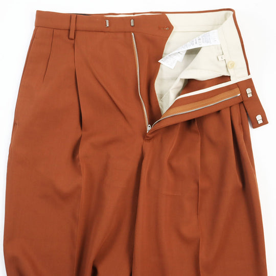 GUCCI slacks 690474 Main: 100% wool, part: 84% polyester, part: 16% metal fiber Brown Gucci label trousers mens 44 Used Authentic