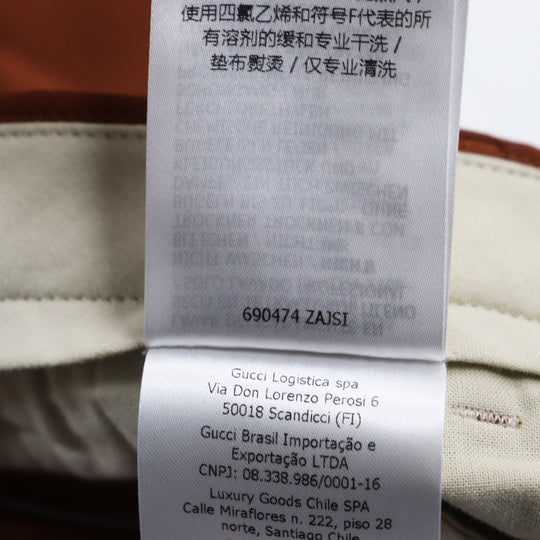 GUCCI slacks 690474 Main: 100% wool, part: 84% polyester, part: 16% metal fiber Brown Gucci label trousers mens 44 Used Authentic