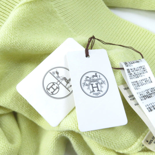 HERMES knit 2H2603D1 Main: 100% cashmere yellow Women 38 Used Authentic
