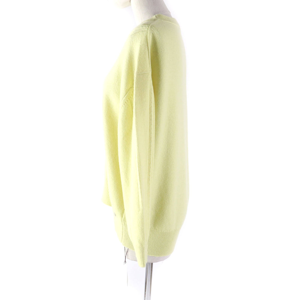 HERMES knit 2H2603D1 Main: 100% cashmere yellow Women 38 Used Authentic